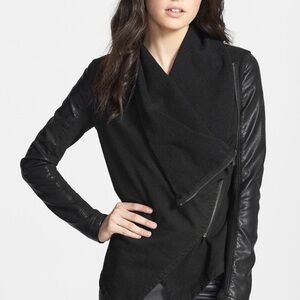 Blank NYC Private Practice Drape Pleather faux suede Jacket Asymmetrical